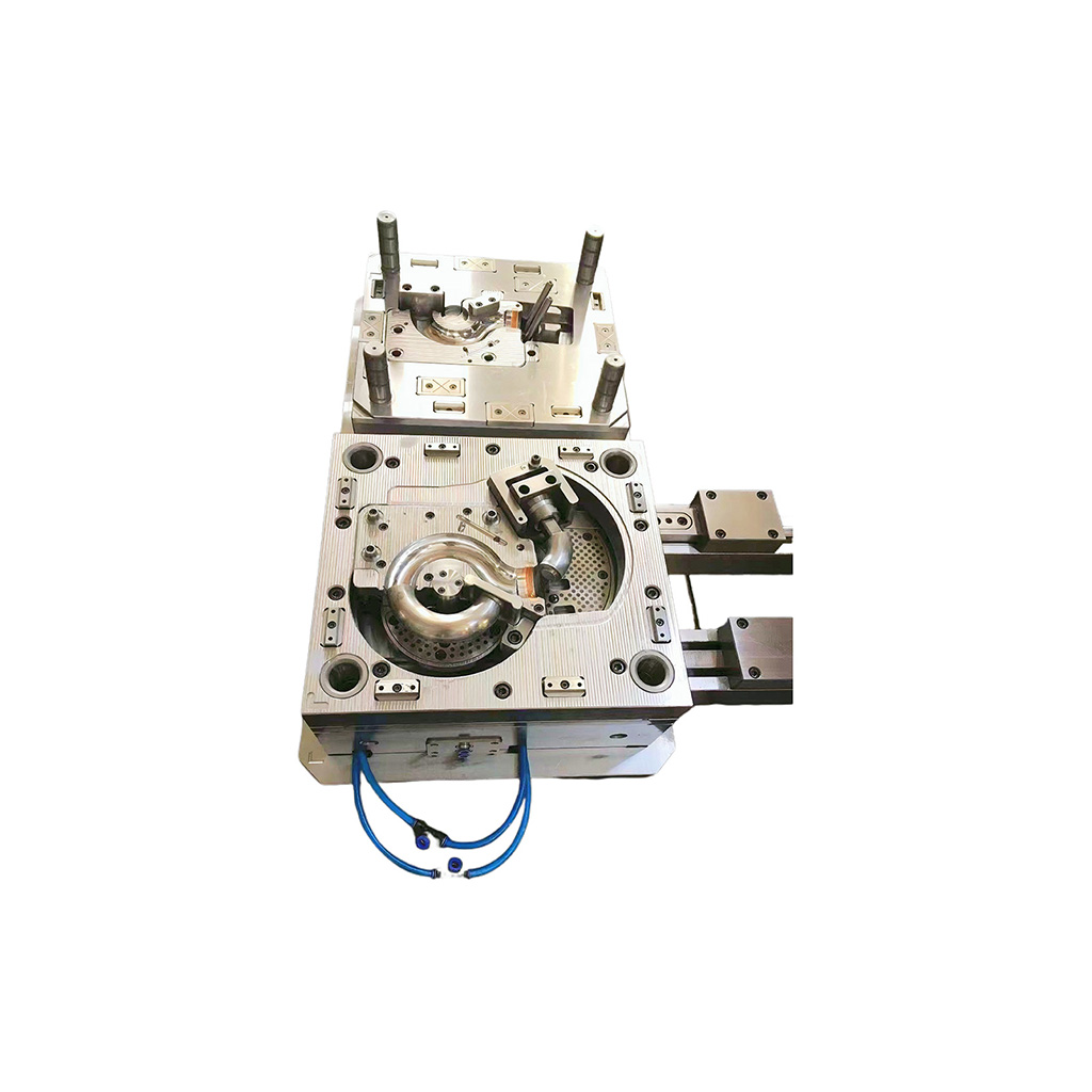 Complex tubular injection mold with precision sliders